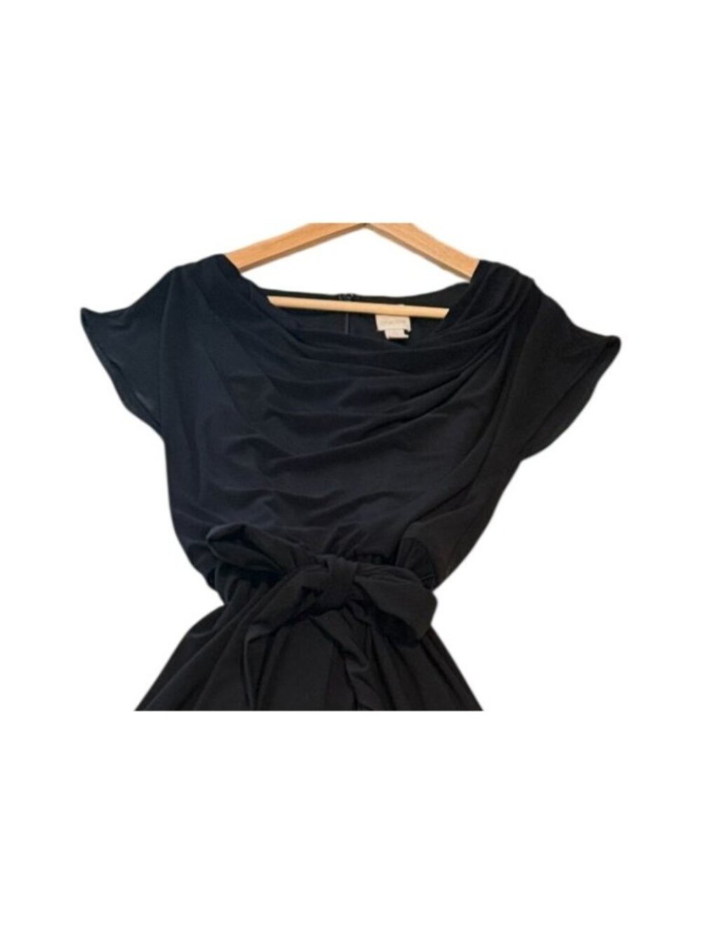 Chico's Black Pull On Back Zip Belted Jumpsuit Size Small